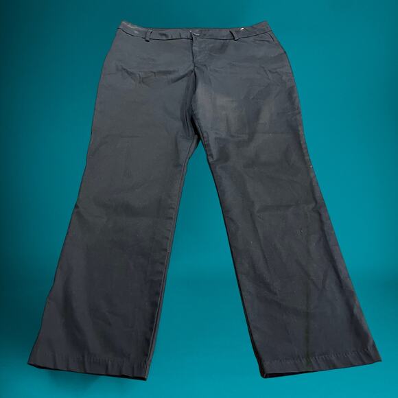 Plus Size 16 Medium Stretchy Lee Relaxed Fit Straight Leg Mid Rise Pants N-11 - Picture 1 of 7